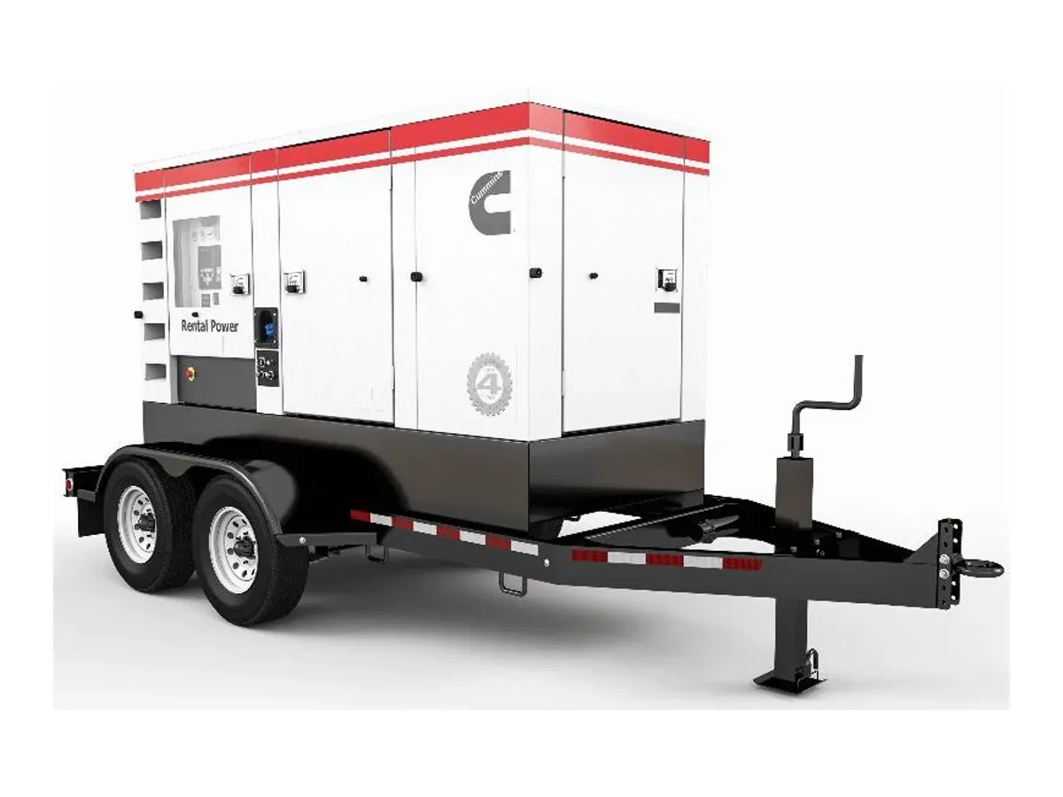 Cummins C70D2RE 70kW liquid-cooled Diesel mobile generator on a trailer